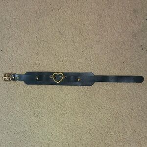 Black and gold heart choker necklace